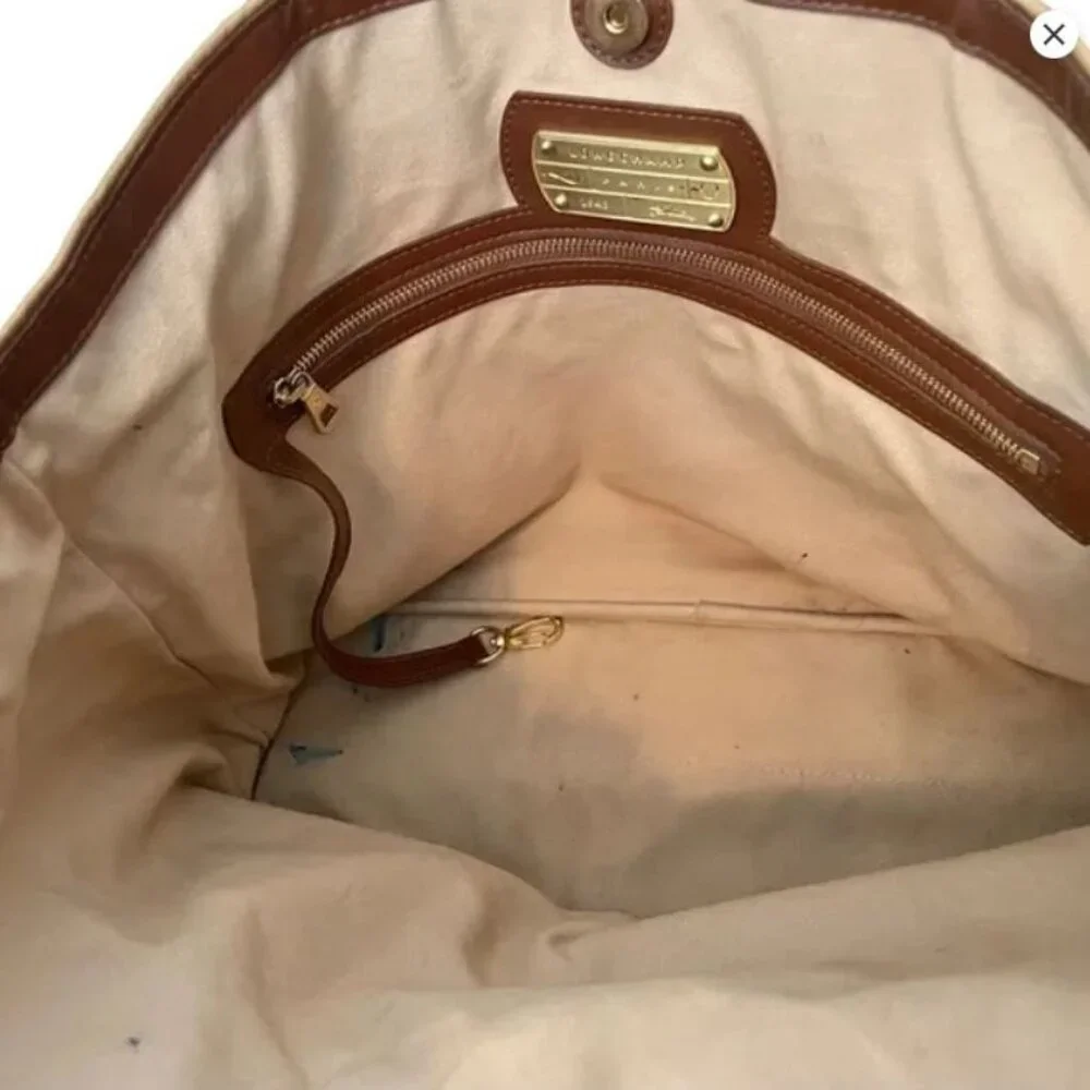 Longchamp Brown Leather Embossed Logo Pliage Bag - Picture 12 of 13